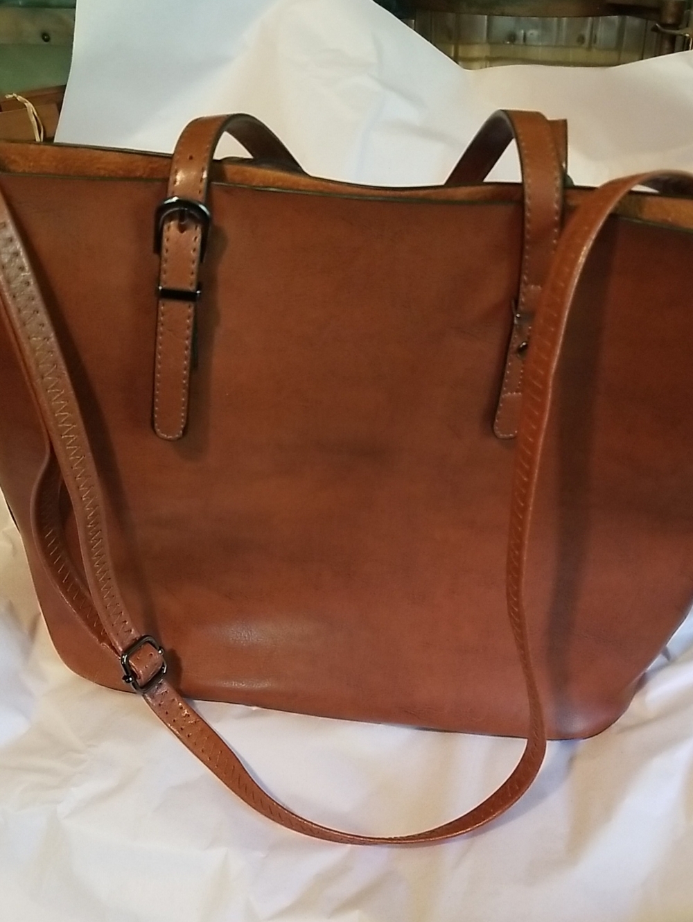 New Classic Tan Leather Tote